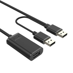 USB 2.0 アクティブ延長ケーブル 20m 信号増幅リピーター 銅線給電対応 UNITEK Y-279