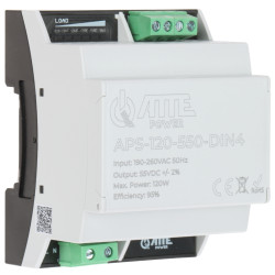 Switching strømforsyning 55V DC 2.2A 120W for DIN-skinne TH35 for IP PoE CCTV-overvåkingssystemer effektiv stabilisert ATTE APS-