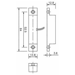 Magnetische zijdelingse reed-contactsensor 64mm spleet 20mm NO NC wit alarm raam deur magnetische schakelaar ACTii AC8474