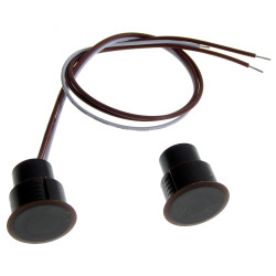 Sensor Magnético de Embutir NO NC Castanho para Portas e Janelas ACTii AC3849