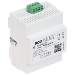 15V DC 4A 65W DIN rail switching power supply for video intercom systems stabilized efficient ACO PS65-15-DIN