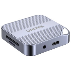 Multifunktionell SD microSD USB-C HDMI 4K 60Hz Audio Jack PD 100W MagSafe Hub-adapter UNITEK S1244CGY01