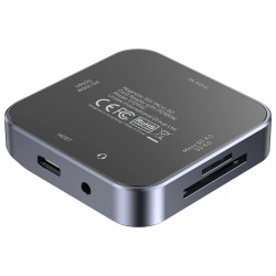 Multifunktionell SD microSD USB-C HDMI 4K 60Hz Audio Jack PD 100W MagSafe Hub-adapter UNITEK S1244CGY01