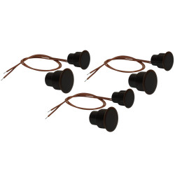 3x Magneettinen upotettava kytkin ruskea ikkunoille oville ja hälytysjärjestelmille NC 30mm ACTii AC1700