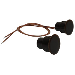 3x Sensor magnético de contacto empotrado marrón para ventanas puertas sistemas de alarma NC 30mm ACTii AC1700