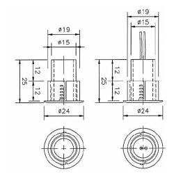 3x Sensor magnético de contacto empotrado marrón para ventanas puertas sistemas de alarma NC 30mm ACTii AC1700