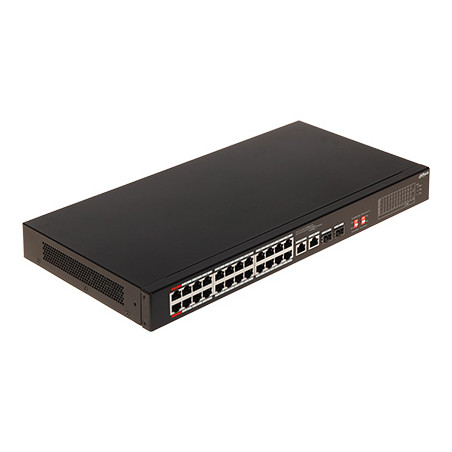 24-portový PoE switch 10/100 Mbps s 2 portami Uplink a 2 portami SFP Dahua S3226-24ET-240