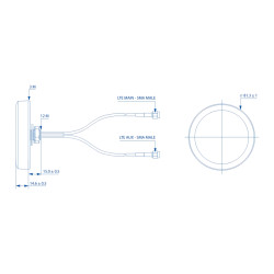 Комбинирана покривна антена MIMO LTE 2xSMA 3m IP65 за индустриални рутери и превозни средства външна автомобилна тип шайба Telto