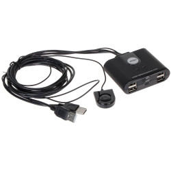 USB-bryter 2 datamaskiner 4 porter aktiv KVM fjernkontroll splitter datamaskintilbehør ATEN US-224