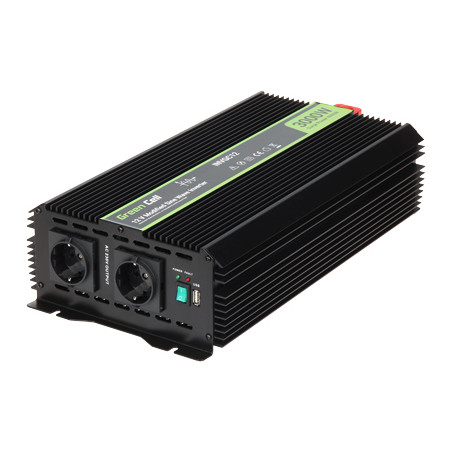 Przetwornica napięcia DC/AC 12V/230V 3000W/6000W aproksymowana sinusoida Green Cell INVGC12-GC