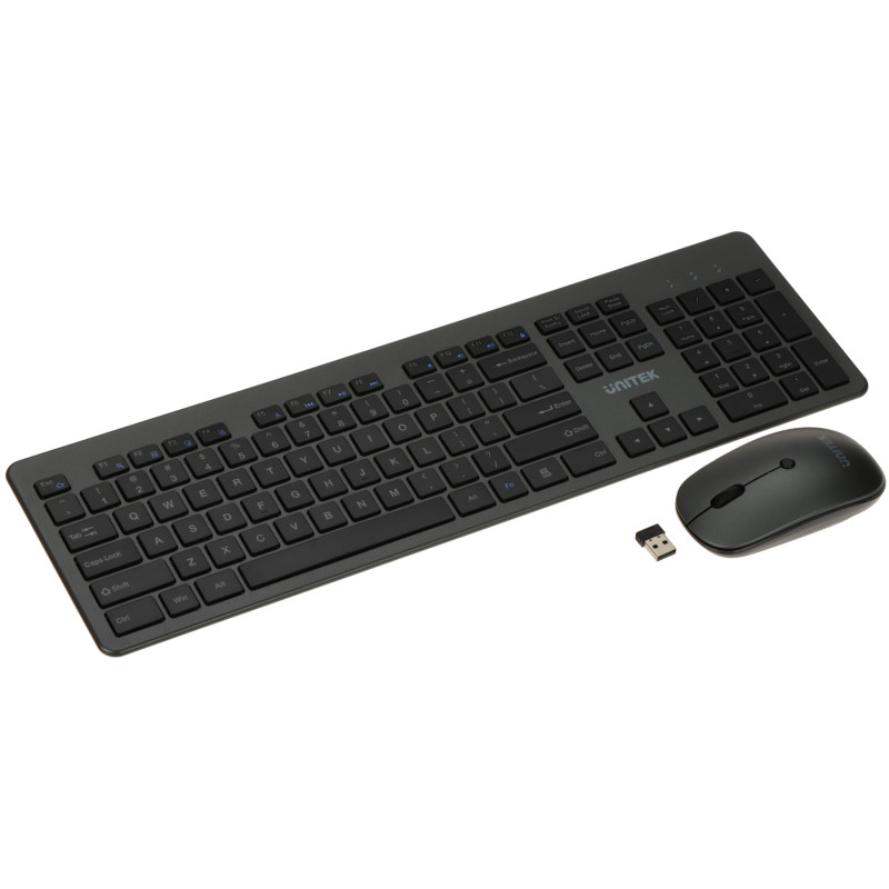 무선 키보드 및 1600 DPI 광학 마우스 세트 2.4GHz 사무용 USB 플러그 앤 플레이 컴퓨터 세트 UNITEK T054AGY01-US