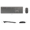 ワイヤレスキーボード＆光学式マウスセット 1600 DPI QWERTY 2.4GHz オフィス用 USBプラグ＆プレイ UNITEK T054AGY01-US