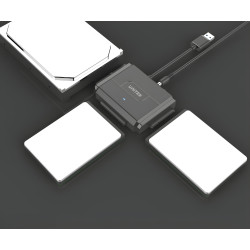 USB 3.0 adapter SATA I II IDE 2.5 3.5 colos SSD HDD SmartLink Trinity konverter híd 12V tápegység UNITEK Y-3324
