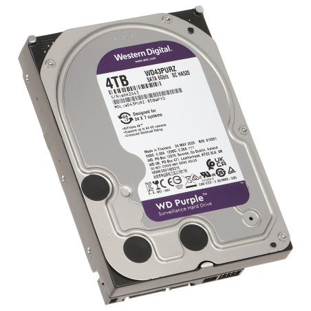 4TB SATA III 3.5 colos megfigyelési merevlemez 24/7 HDD CCTV DVR NVR AllFrame 4K rögzítőhöz WESTERN DIGITAL HDD-WD43PURZ