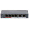 Switch PoE de 4 portas 10/100 Mbps com suporte Hi-PoE e função Extend até 300m Hikvision DS-3E1106HP-EI