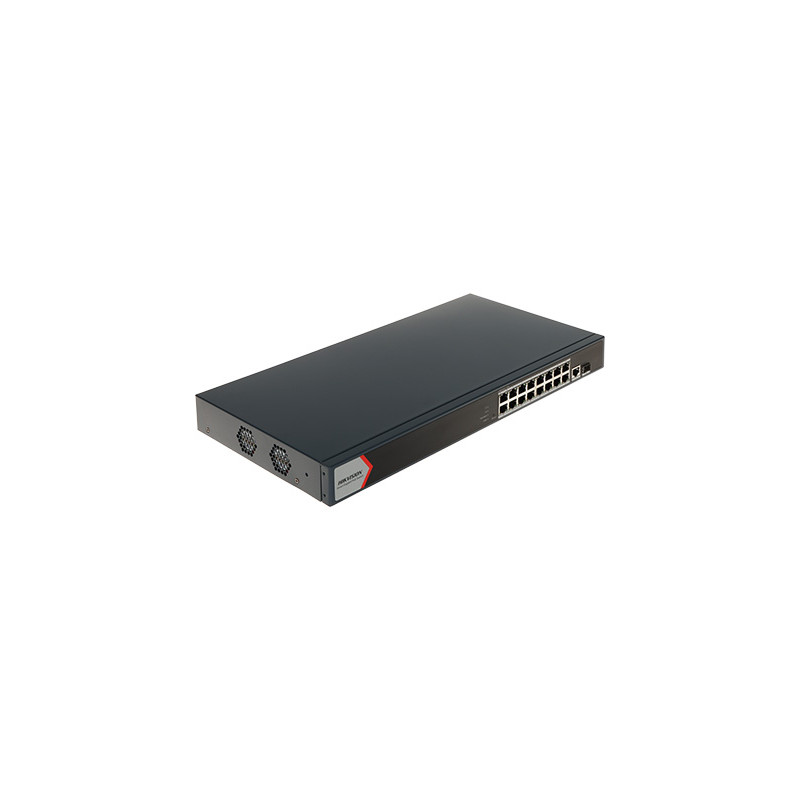 Switch PoE de 16 puertos 10/100/1000 Mbps con puerto SFP y gestión Hikvision DS-3E1518P-EI(V2)