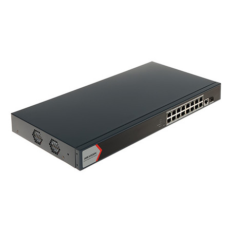 16 prievadų 10/100/1000 Mbps PoE komutatorius su SFP prievadu ir valdymo funkcija Hikvision DS-3E1518P-EI(V2)