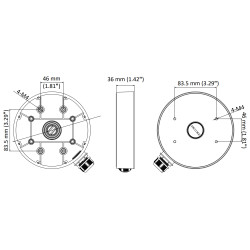 Ceiling mount for dome cameras junction box spacer white aluminum CCTV junction box Hikvision DS-1280ZJ-DM55