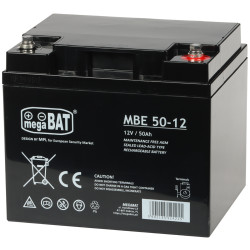 AGM akkumulátor 12V 50Ah VRLA karbantartásmentes UPS riasztórendszerekhez fotovoltaikához vészhelyzeti tápellátáshoz megaBAT 12V