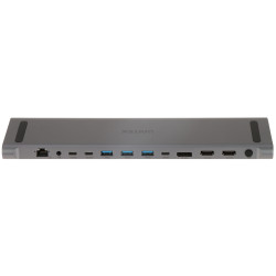 תחנת עגינה רב-תכליתית KVM 4K UHD USB-C Hub 12in1 Triple Display PD 100W RJ45 קורא כרטיסי SD UNITEK D1106AGY01
