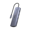HUB USB-C 9in1 Multimediale HDMI 4K VGA Gigabit Ethernet RJ45 Lettore schede SD microSD PD 100W in alluminio UNITEK D1113A