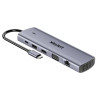 แท่นเชื่อมต่ออเนกประสงค์ 11 ใน 1 USB-C HDMI VGA RJ45 เครื่องอ่านการ์ด SD MicroSD Audio Jack PD 100W UNITEK D1113BGY01