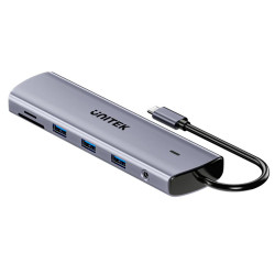 11合1多功能USB-C扩展坞 HDMI VGA RJ45 SD MicroSD读卡器 音频接口 PD 100W UNITEK D1113BGY01