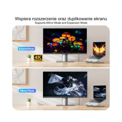 折りたたみ式ノートパソコンスタンド 7in1 ドッキングステーション USB-Cハブ HDMI 4K SDカードリーダー PD 100W アルミニウム製 UNITEK D1137AGY01