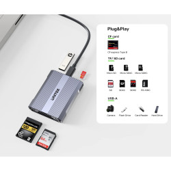 CFexpress Type B SD microSD USB-C 10Gbps アルミニウムハブ メモリカードリーダー UNITEK R1022C01