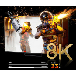 DisplayPort 1.4 - HDMI 2.1 8K 60Hz 4K 120Hz HDR Dolby Atmos 15cm 비디오 어댑터 UNITEK V1611A01