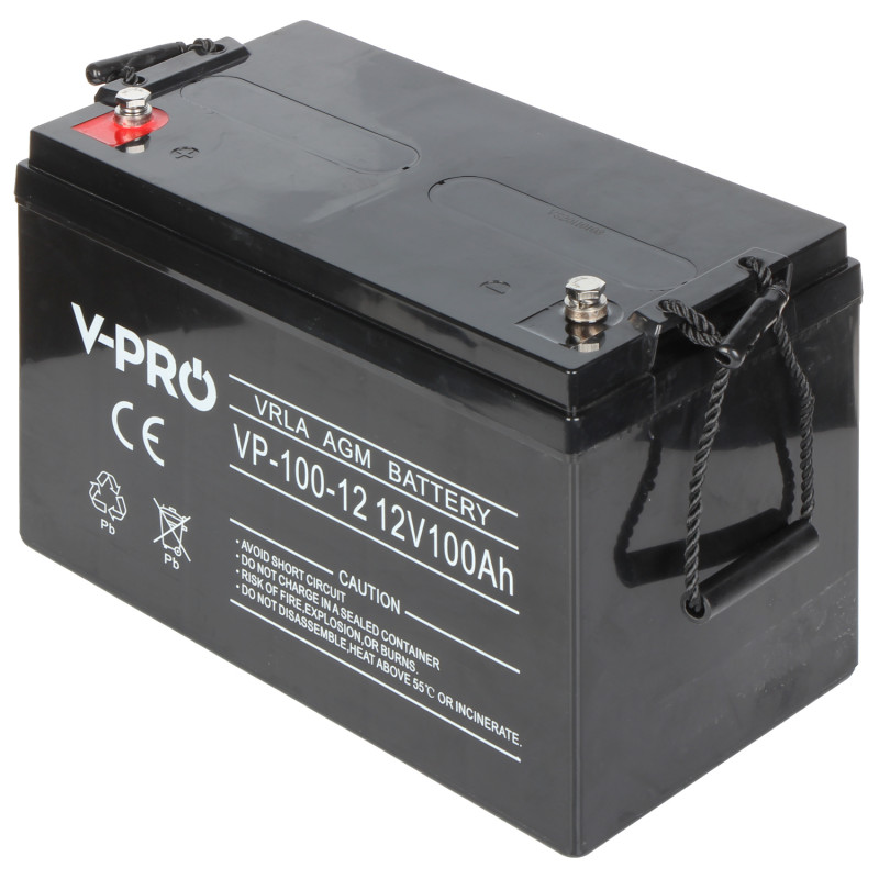 Μπαταρία AGM 12V 100Ah χωρίς συντήρηση για UPS Φωτοβολταϊκά Ηλιακά Συστήματα Αποθήκευσης Ενέργειας Gel Εφεδρική Τροφοδοσία V-PRO