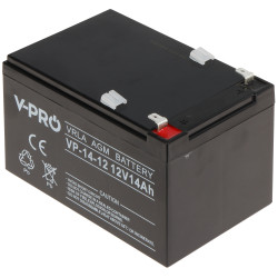 Akumulátor AGM 12V 14Ah pro UPS Alarmové systémy CCTV Záložní napájení bezúdržbový V-PRO 12V/14AH-VPRO
