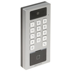 IP WiFi Bluetooth Access Controller RFID 13.56MHz Reader Keyboard 2Mpx Camera SIP 2.0 IK09 IP65 Intercom Hikvision DS-K1T502DBWX