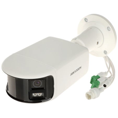 8Mpx ColorVu 180 Degree Panoramic IP Camera 40m LED Audio Alarm PoE IP67 IVS Active Deterrence Strobe Hikvision DS-2CD2T87G2P-LS