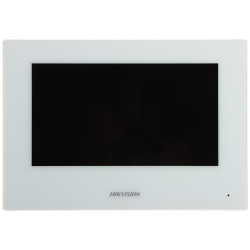 7英寸IP Wi-Fi可视对讲室内机触摸屏LCD PoE SD卡槽报警白色 Hikvision DS-KH6320-WTE1-W