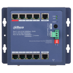 管理型産業用PoEスイッチ 8ポート SFPギガビットアップリンクコンボ DIN 90W ウォッチドッグ DAHUA CHS4110-8ET-90-F