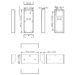 DAHUA VTM27R3 モジュール式ビデオドアホン用露出型ハウジング 3モジュール用 レインカバー付き ブラック DAHUA VTM27R3