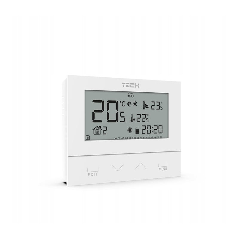 Przewodowy Regulator Pokojowy Szklany Panel Tygodniowy do Pieca Kotła Gazowego Klimatyzacji TECH TECHST292V3B