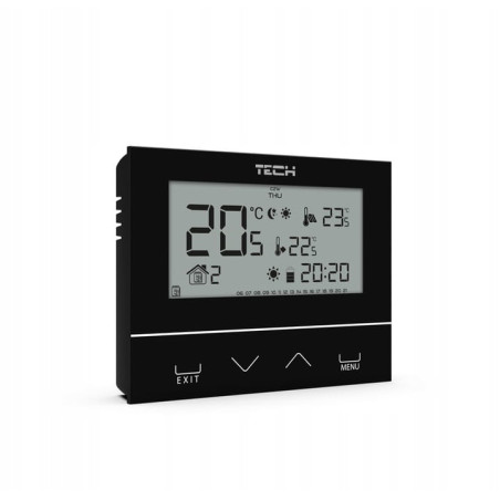 Przewodowy Regulator Pokojowy Termostat Tygodniowy Szklany Panel Dotykowy Dzień Noc Optimum Start TECH TECHST292V3C
