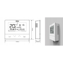 Przewodowy Regulator Pokojowy Termostat Tygodniowy Szklany Panel Dotykowy Dzień Noc Optimum Start TECH TECHST292V3C