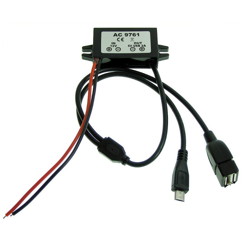 Netzteil USB Mini 5V 12V Auto Inverter 3A Spannung Konverter Ladegerät KFZ  AC5539