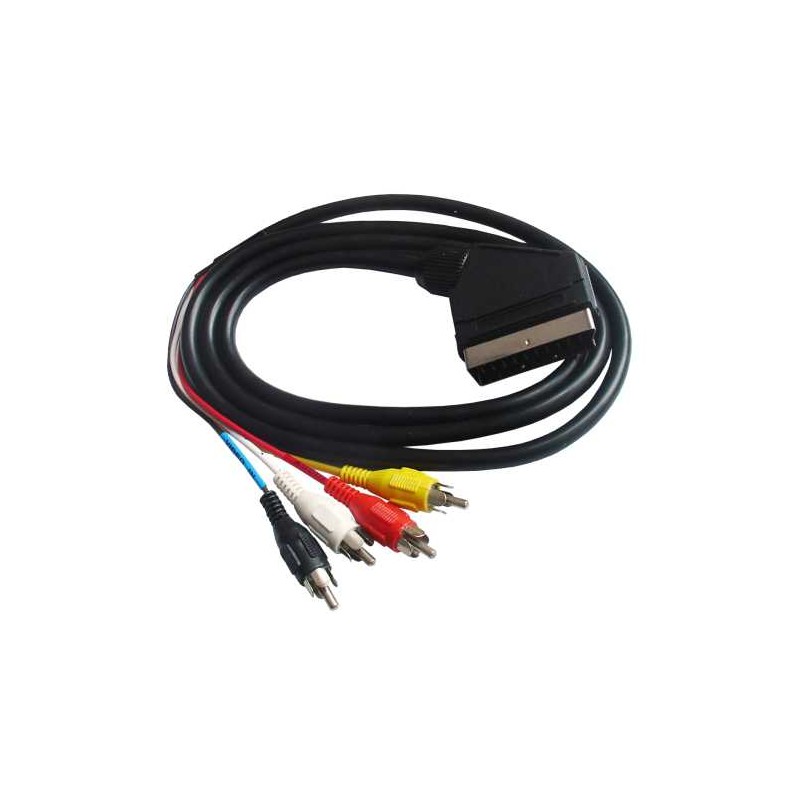 EURO (SCART) cable - 4 RCA (CINCH) 1.5m black ACTii AC3074