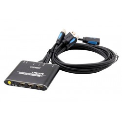 KVM-Switch 2x1 HDMI 4K 1080p 3x USB 2.0 10,2 Gbit / s Steuerung von Tastenkombination und Taste ACTii AC2663