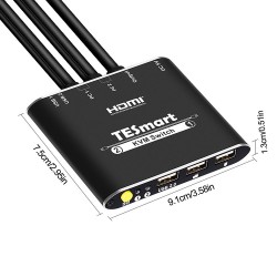 Przełącznik KVM 2x1 HDMI 4K 1080p 3x USB 2.0 10.2Gbps Sterowanie Klawiszem Skrótu i Przyciskiem ACTii AC2663